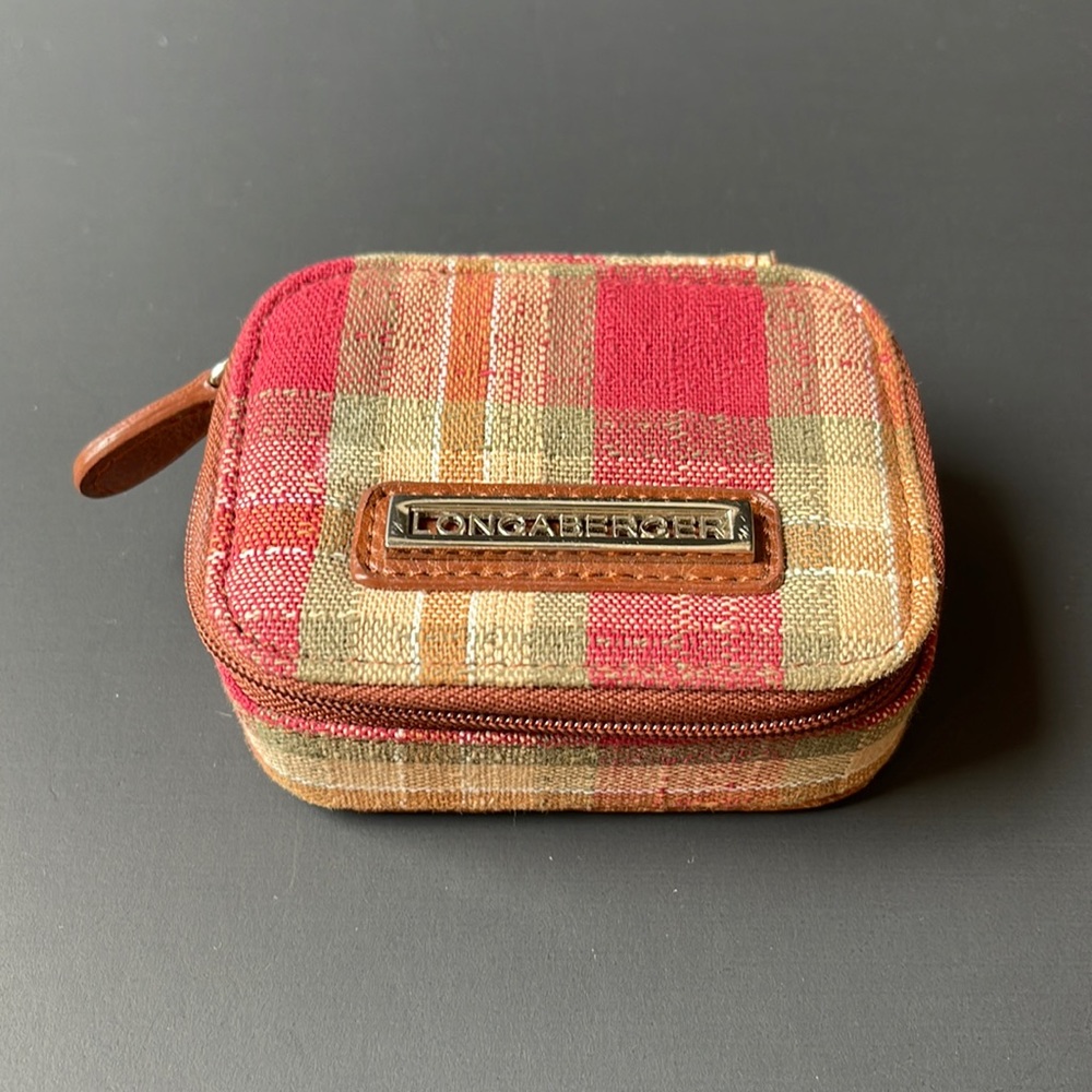Longaberger plaid zipper pill case